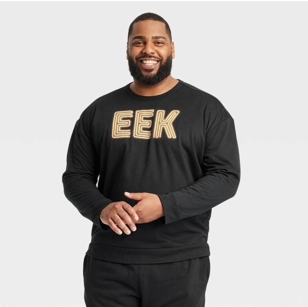 Hyde & EEK! Men's Big & Tall Glow-in-the-Dark Crewneck Halloween Sweatshirt L